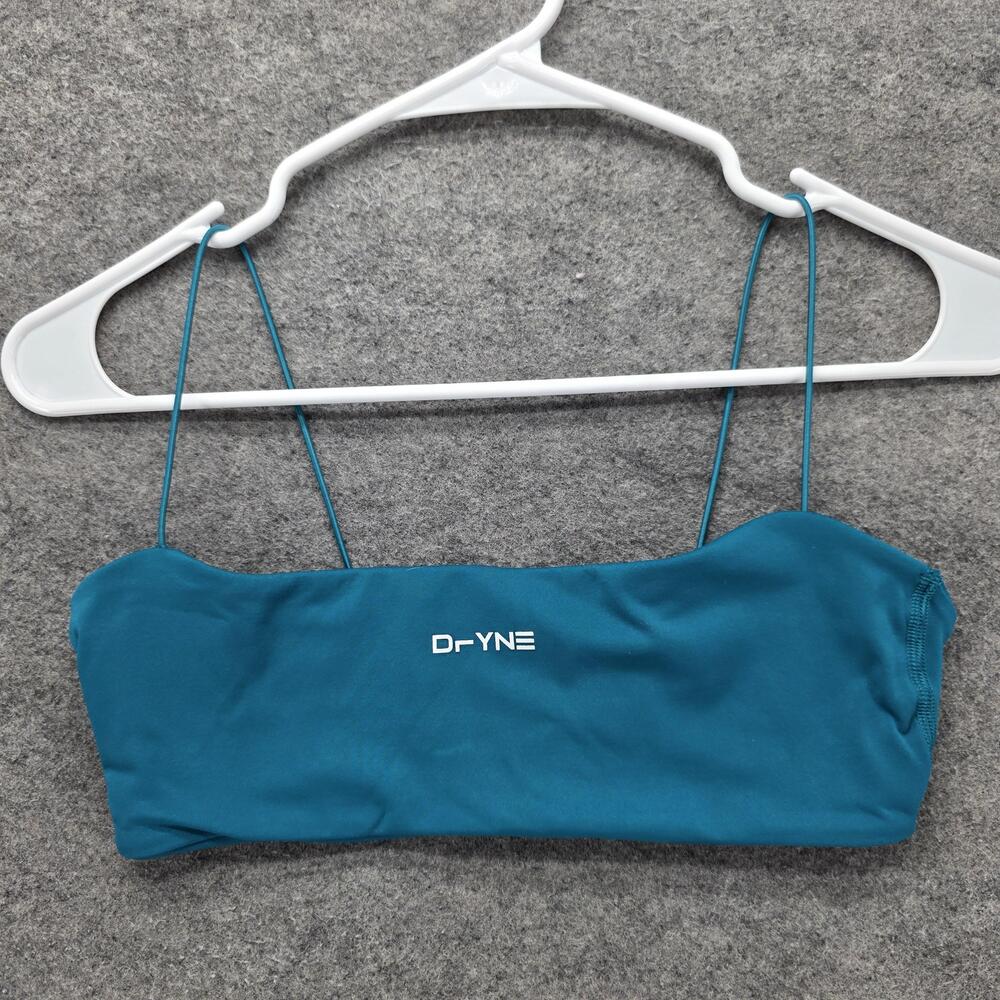 DFYNE Bralette Womens Medi Blue Cropped Square Neck Tagless Athletic